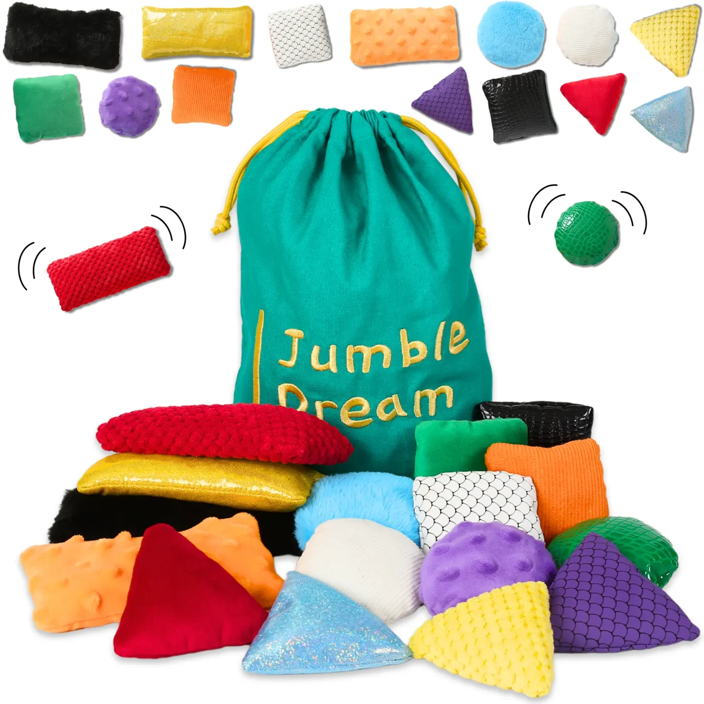 Jumble Beans wooden stacking and sorting beans for toddler fine motor play