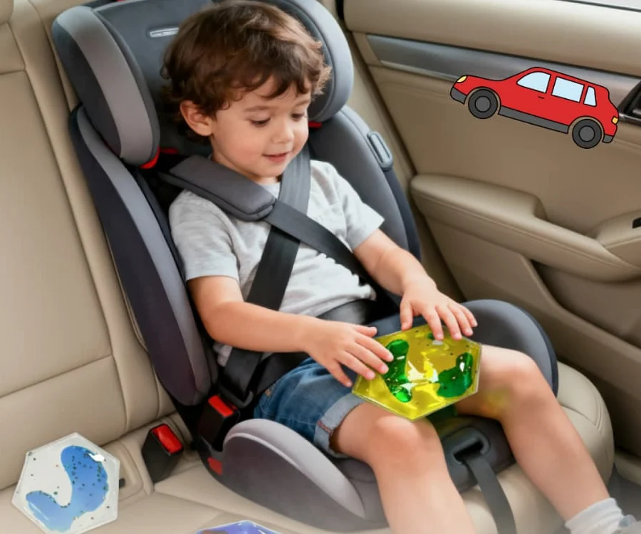Child playing with Jumble Comb sensory tiles — On the Move
