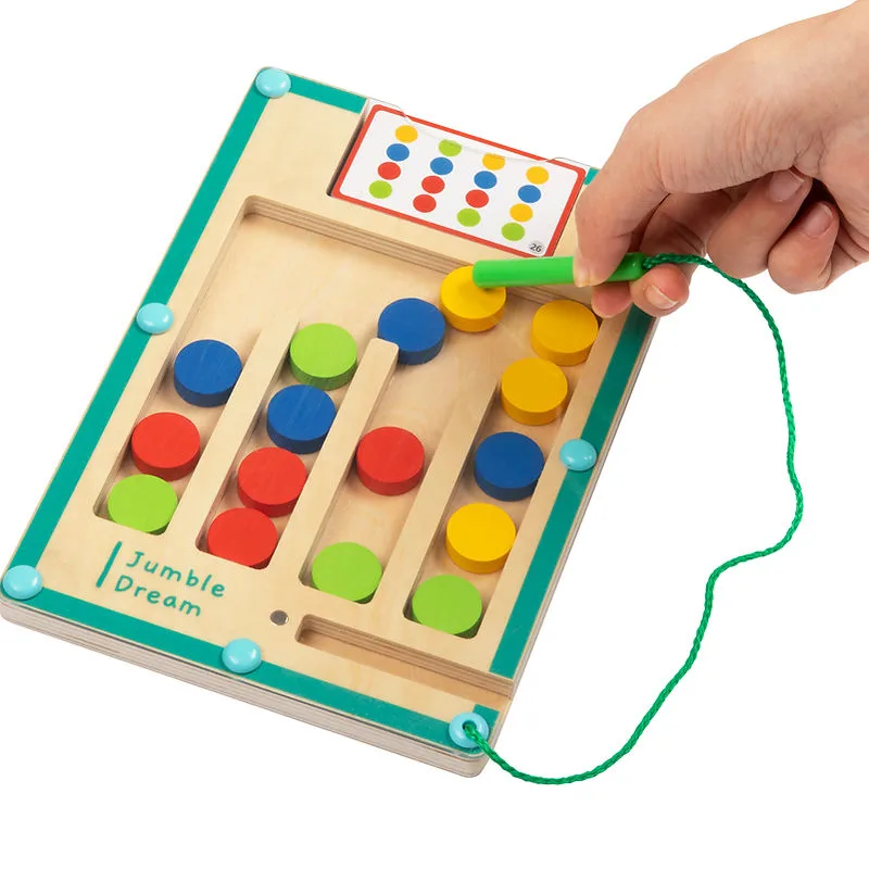 Jumble Puzzle chunky wooden shape puzzle with brightly painted pieces