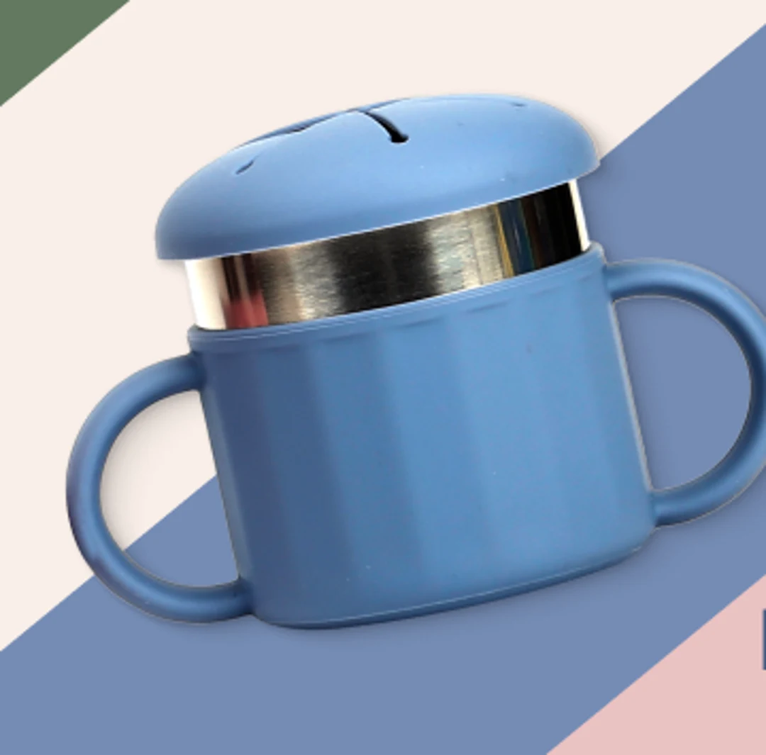 Jumble Snack Cup stainless steel snack pot in Blue Moon blue